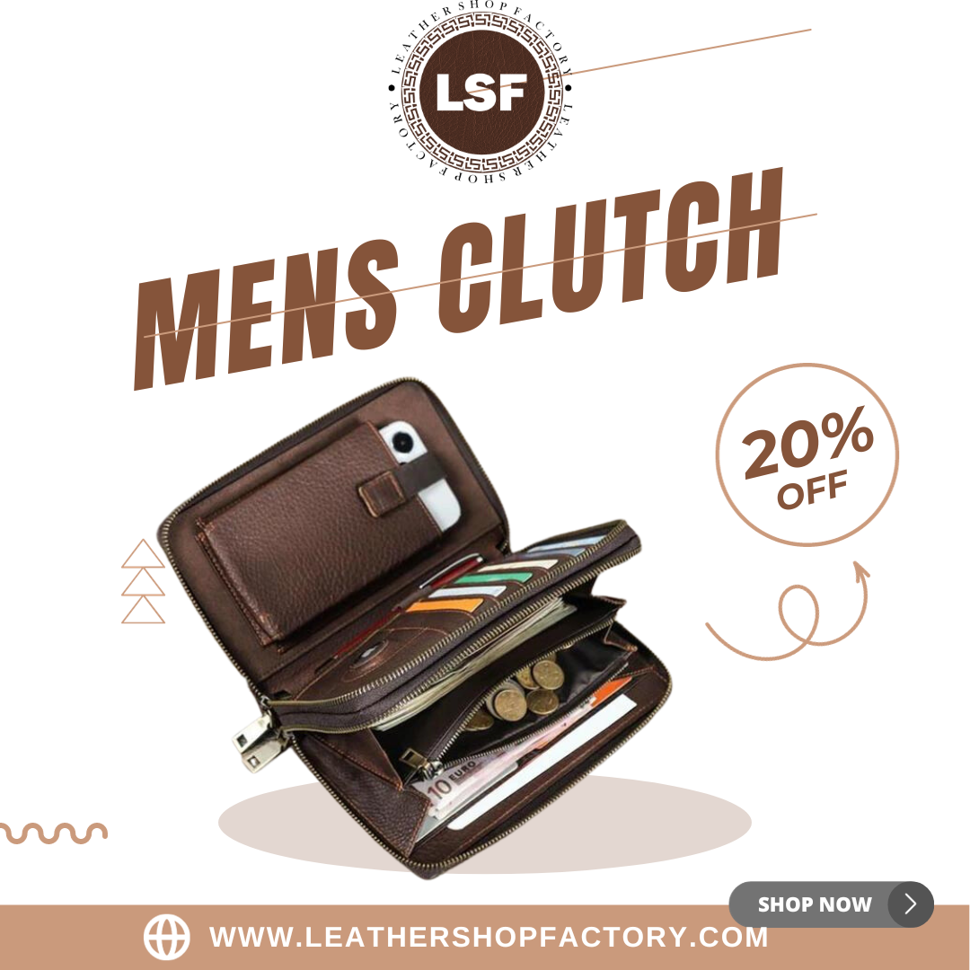 Mens Leather Clutch
